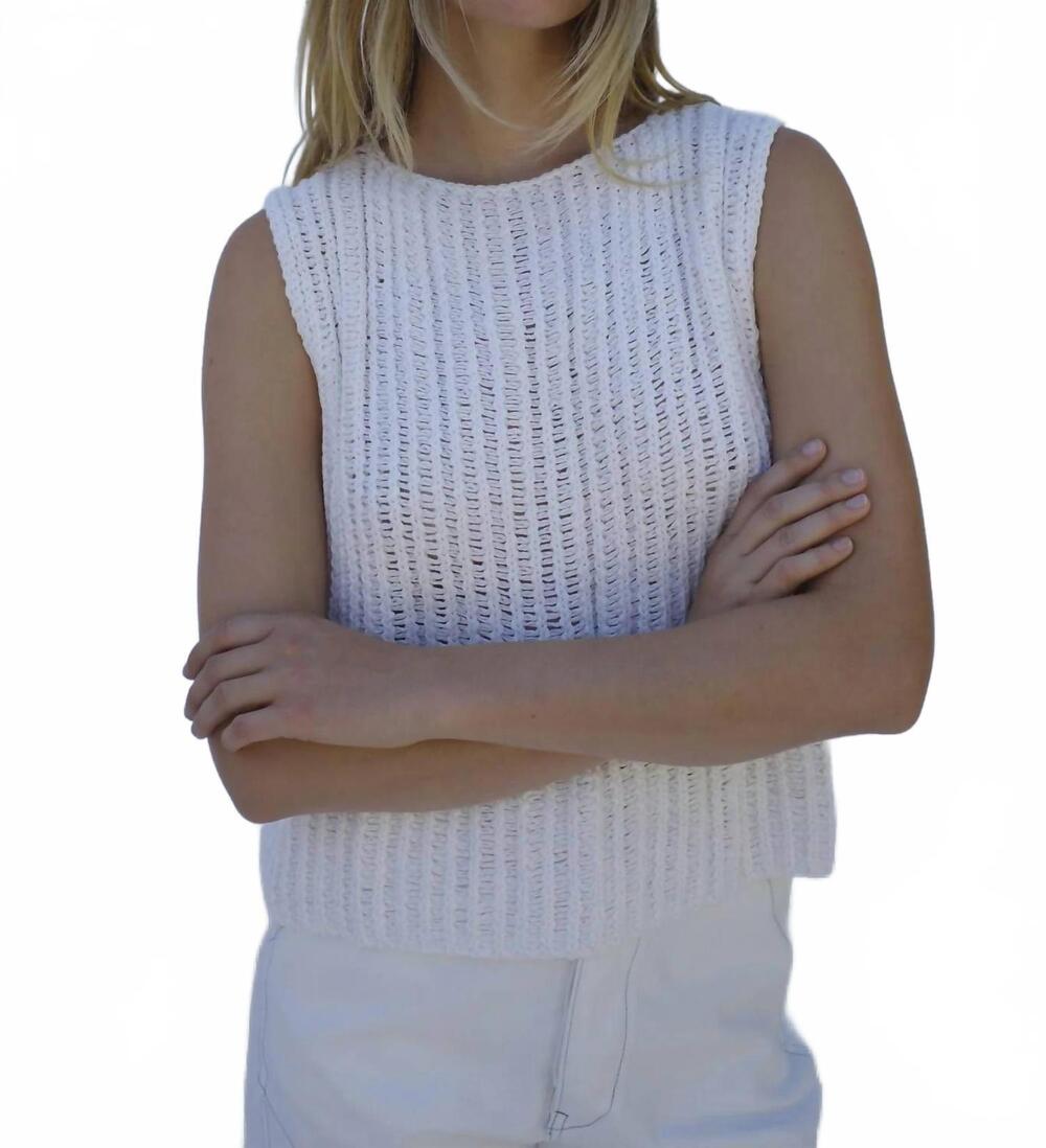 NEW EMMA ROTHKOPF orla knit shell top in salt